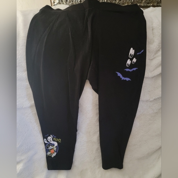 Disney Black Leggings with Stretchy Fit and Logo Details - Picture 1 of 3